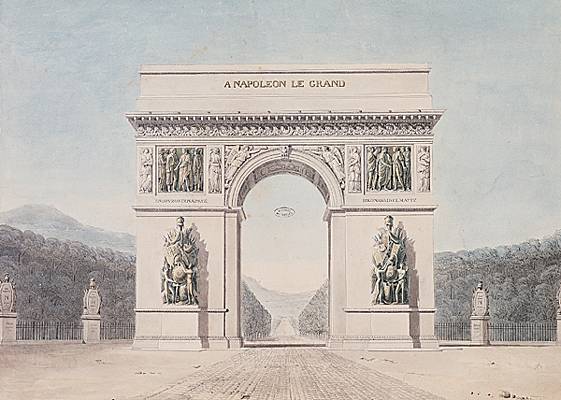 Jean Chalgrin, projet pour l'Arc de Triomphe de l'Étoile, Paris Jean Chalgrin, projet pour l'Arc de Triomphe de l'Étoile, Paris