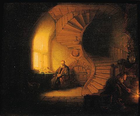 Rembrandt, Philosophe en méditation