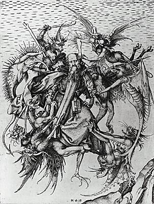 Martin Schongauer, la Tentation de saint Antoine