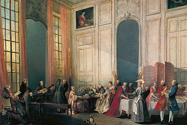 Michel Barthélemy Ollivier, <i>[…] la cour du prince de Conti écoutant le jeune Mozart</i>