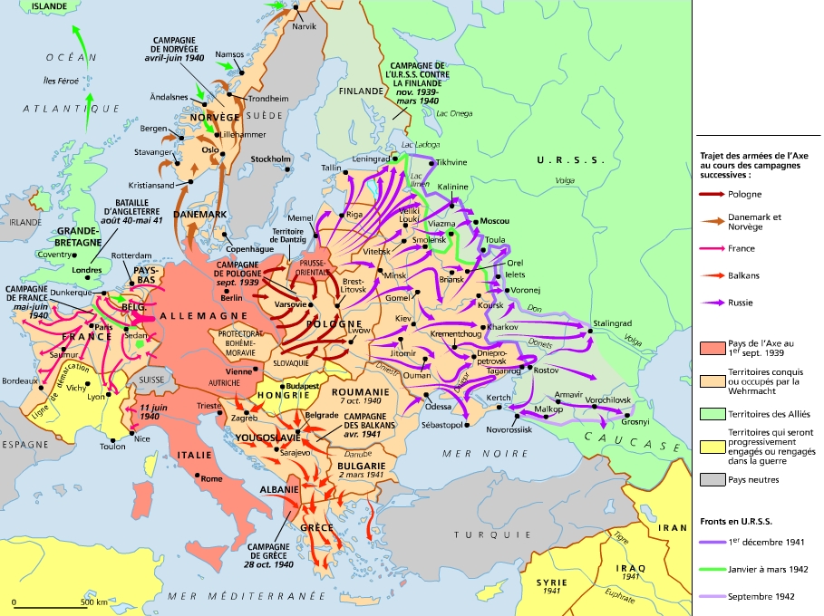 La guerre éclair en Europe et l'avance des troupes de l'Axe vers Stalingrad et le Caucase La guerre éclair en Europe et l'avance des troupes de l'Axe vers Stalingrad et le Caucase