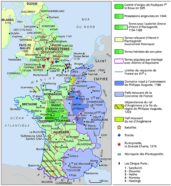 L'Angleterre et ses dépendances continentales, XIIe-XIIIe siècles L'Angleterre et ses dépendances continentales, XIIe-XIIIe siècles