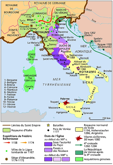 L'Italie, XIIe-XIIIe siècles