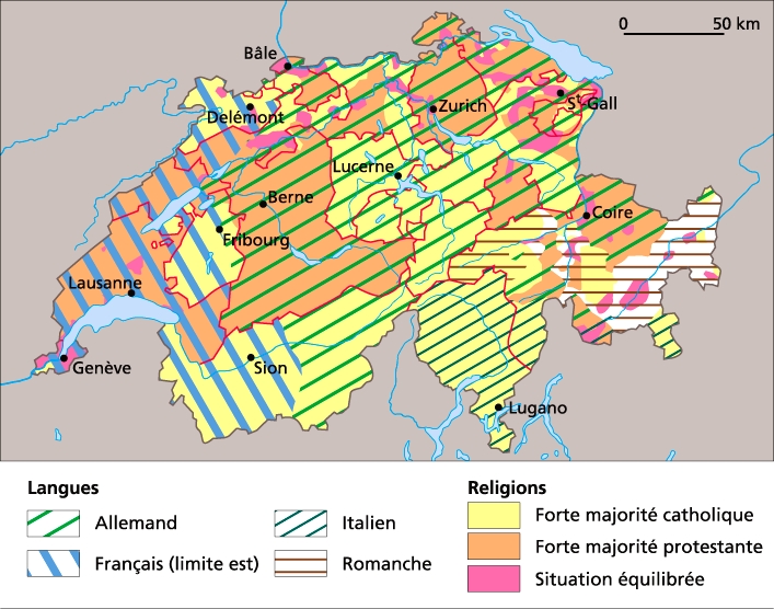 Suisse, langues et religions Suisse, langues et religions