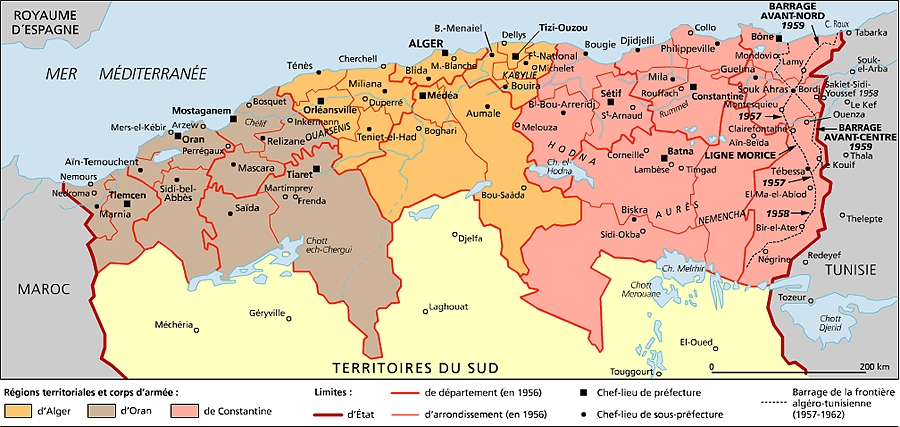 L'Algérie de 1954 à 1962, l'organisation française