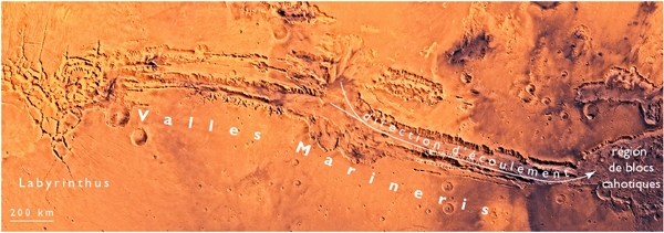 Valles Marineris, la plus grande structure tectonique de Mars