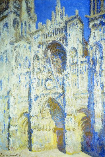 Claude Monet, la Cathédrale de Rouen. Le portail et la tour Saint-Romain, plein soleil