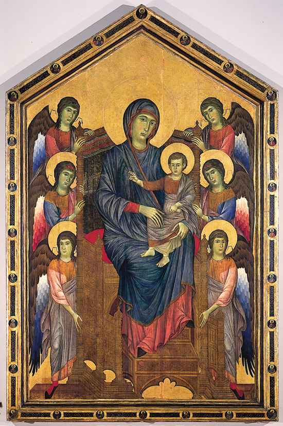 Cimabue, Vierge à l'Enfant en majesté entourés de six anges