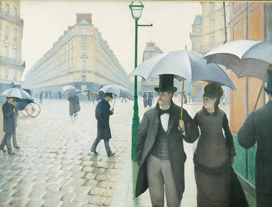 Gustave Caillebotte, <i>la Place de l'Europe, temps de pluie</i>