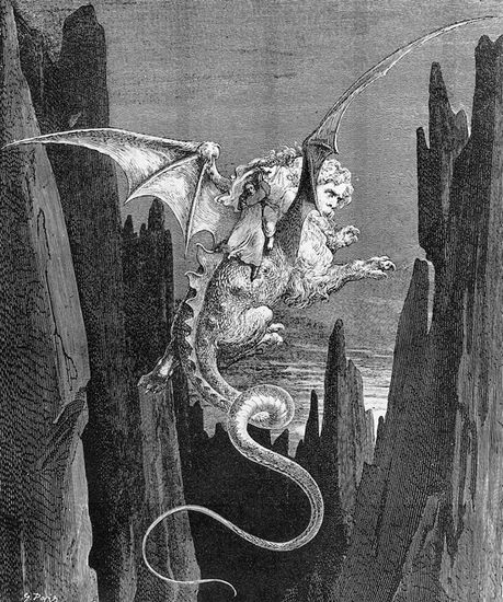Gustave Doré, <i>Dante sur une chimère</i>