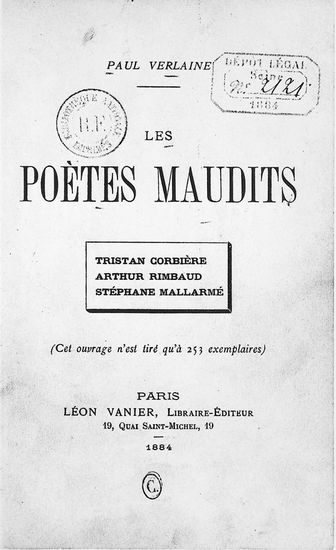 Paul Verlaine, les Poètes maudits Paul Verlaine, les Poètes maudits