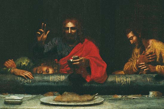 Nicolas Poussin, détail de l'Eucharistie Nicolas Poussin, détail de l'Eucharistie