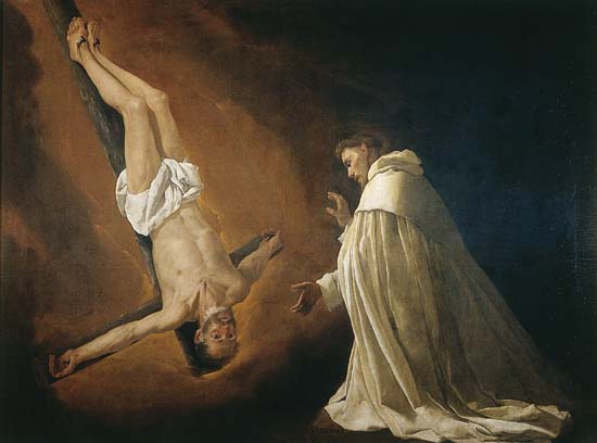 Francisco de Zurbarán, <i>Apparition de saint Pierre crucifié à saint Nolasque</i>