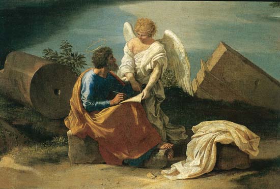 Nicolas Poussin, <i>Paysage avec saint Mathieu et l'ange</i>
