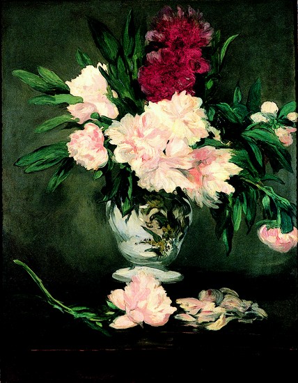 Édouard Manet, Vase de pivoines sur piédouche