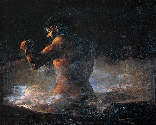 Francisco de Goya, Le Colosse ou la Panique, détail Francisco de Goya, Le Colosse ou la Panique, détail