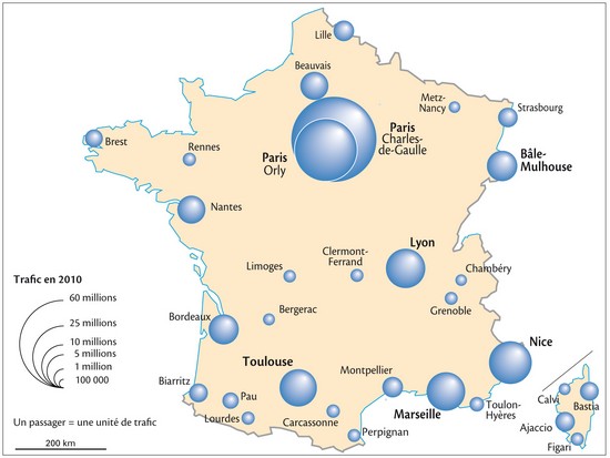 France, le trafic aérien