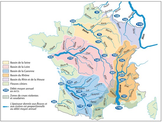 France, les bassins fluviaux France, les bassins fluviaux