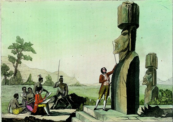 Mensuration des statues de l'île de Pâques