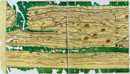 Table de Peutinger, IIIe s. et IVe s. Table de Peutinger, IIIe s. et IVe s.