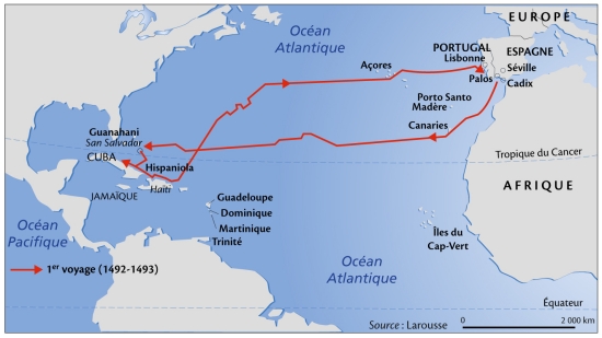 Le premier voyage de Christophe Colomb (1492-1493)
