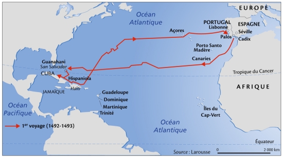 Le premier voyage de Christophe Colomb (1492-1493) Le premier voyage de Christophe Colomb (1492-1493)