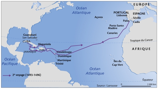 Le deuxième voyage de Christophe Colomb (1493-1496) Le deuxième voyage de Christophe Colomb (1493-1496)