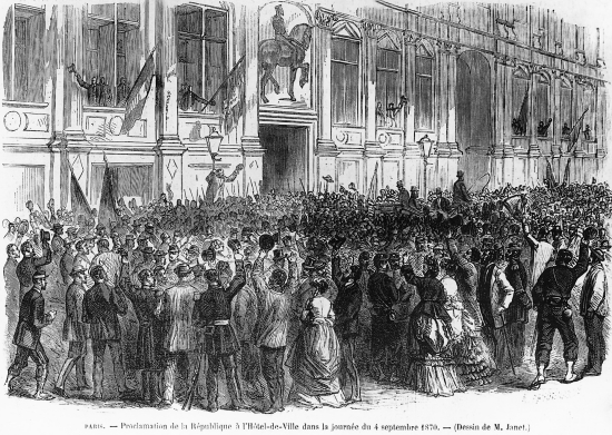 Proclamation de la République, le 4 septembre 1870, place de l'Hôtel de Ville