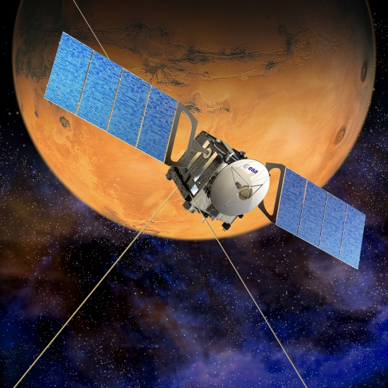 Vue d'artiste de la sonde Mars Express Vue d'artiste de la sonde Mars Express