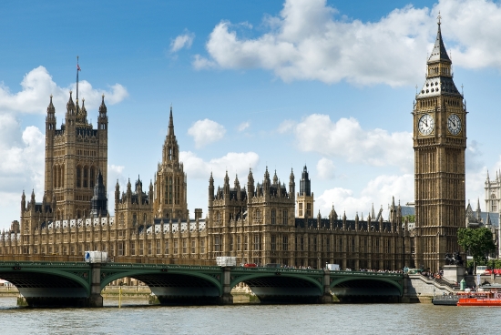 Londres, le palais de Westminster et la tour de l'Horloge (Big Ben)