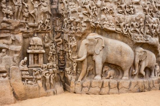 Mahabalipuram, haut-relief rupestre