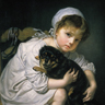 Jean-Baptiste Greuze, Une jeune enfant qui joue avec un chien